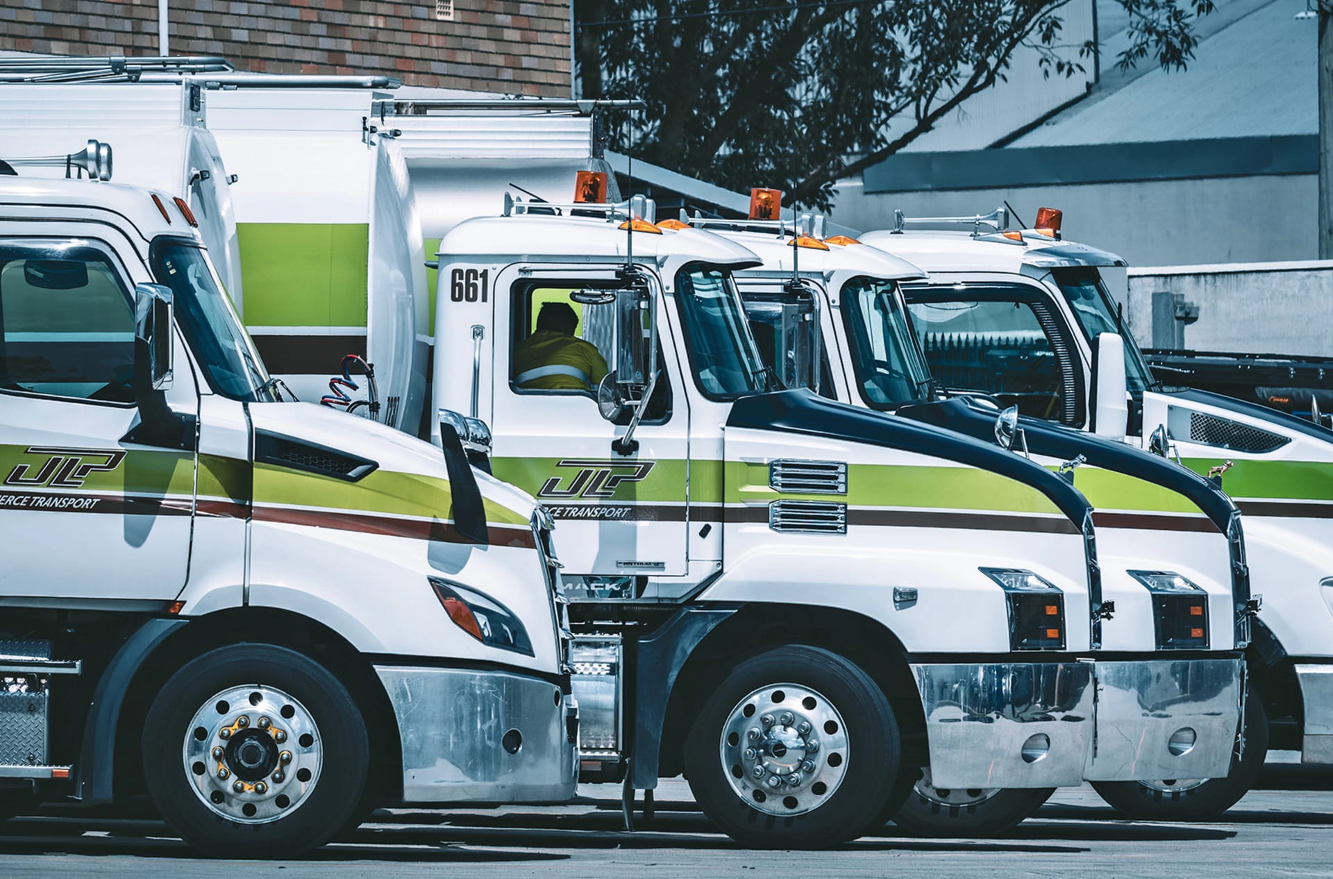 JLP Transport fleet of trucks